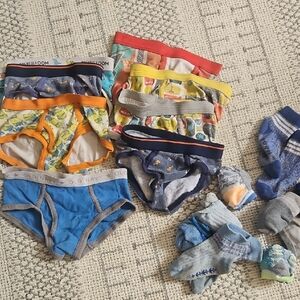 Toddler Boys Underwear Briefs Boxers Lot w/ Socks